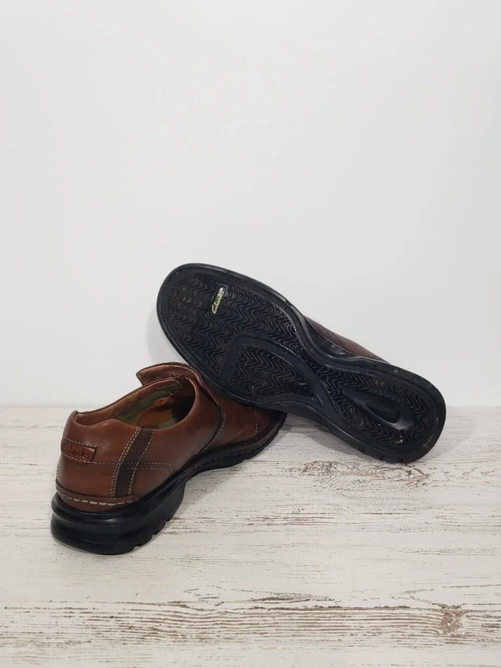 Clarks Escalade  Brown Leather Slip On Shoes  Loafers  Men's Size 11